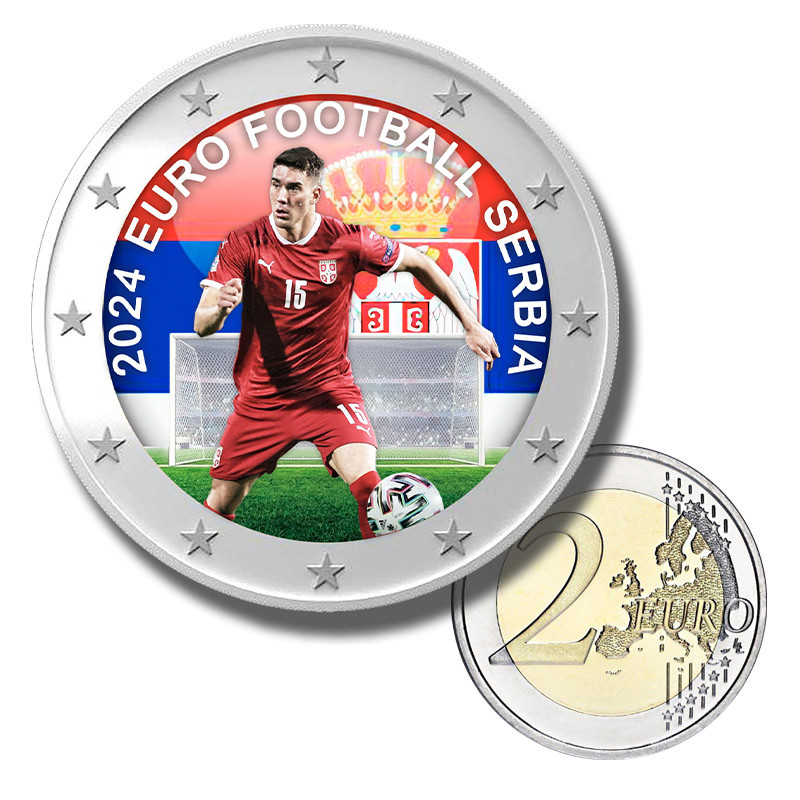 2 Euro Coloured Coin EURO 2024 Serbia